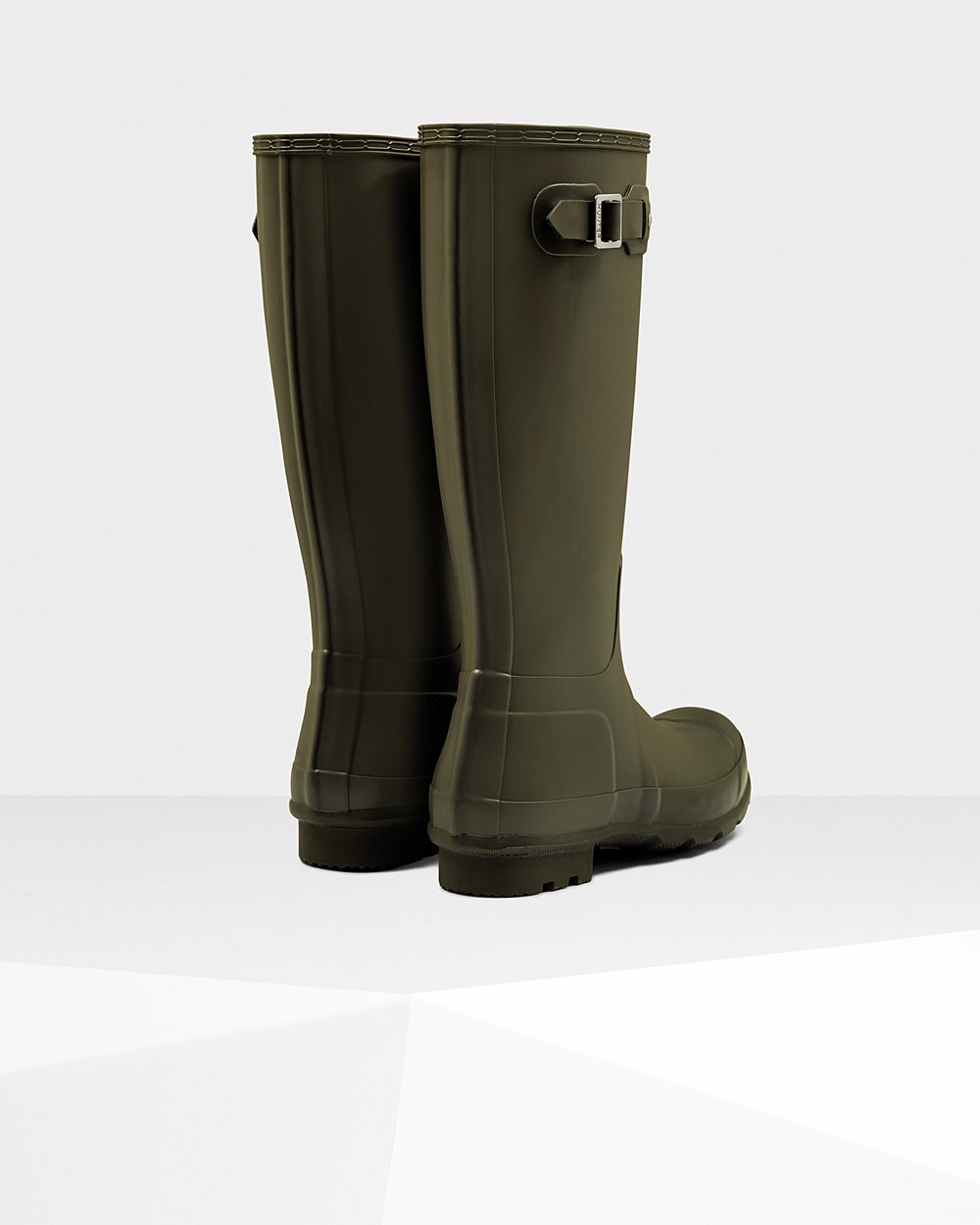 Botas de Lluvia Altas Hunter Hombre - Original - Verde Oscuro Oliva - JHFYGKX-45